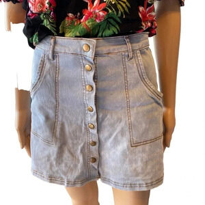 Angel premium Flared Denim Barbiecore Mini Skirt Women Size S Pockets